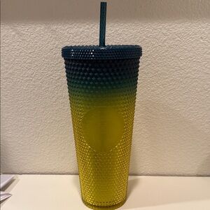 Starbucks Teal and Yellow Studded Tumbler